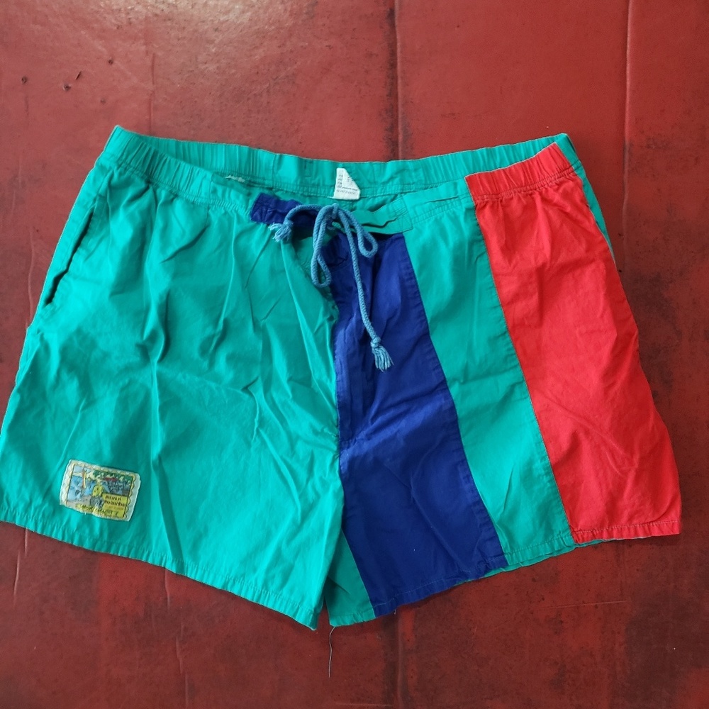 Vintage 80s Mighty Mac Swim Trunks XL
